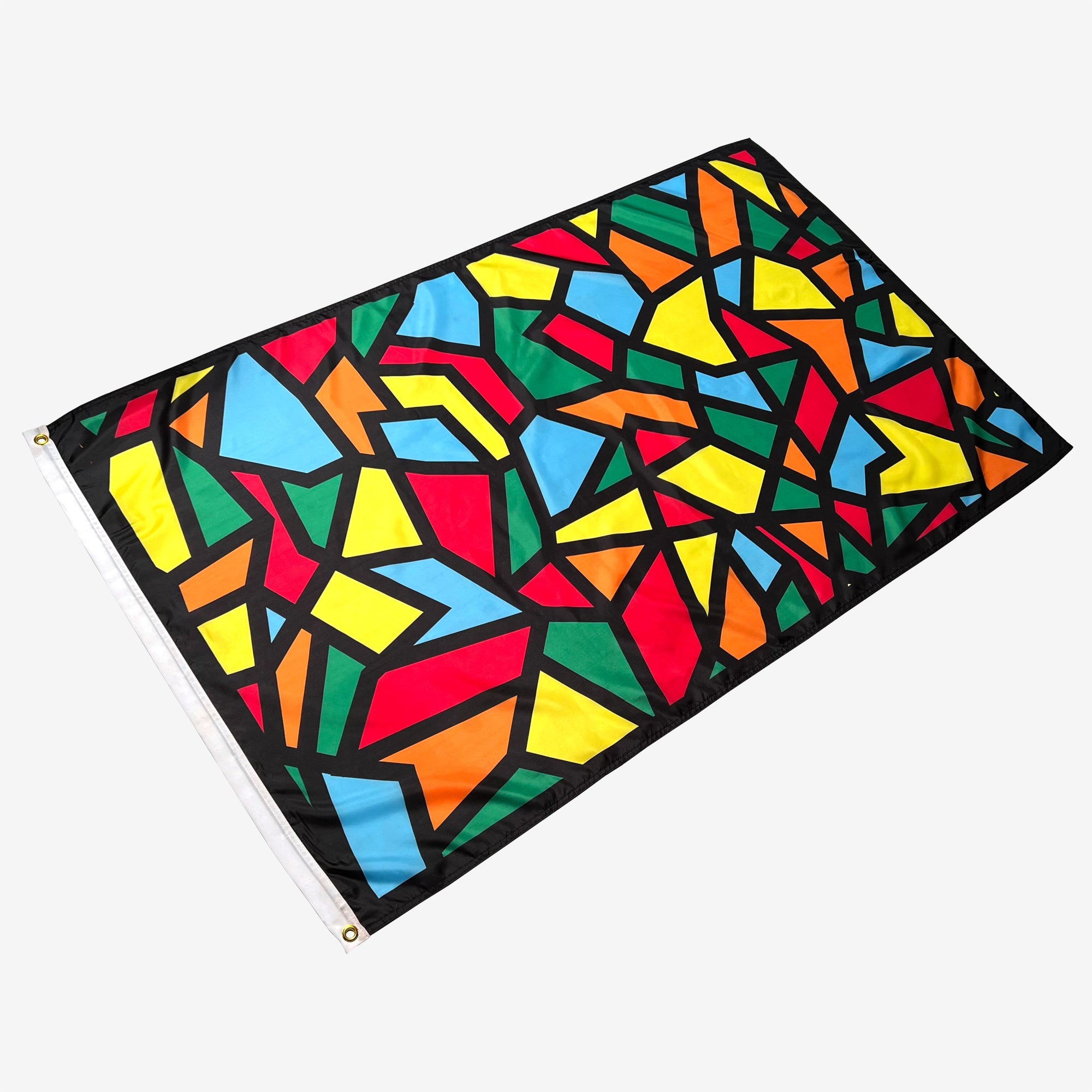 Detailed photo of grommet on Oakland Roots mosaic 3' x 5' flag