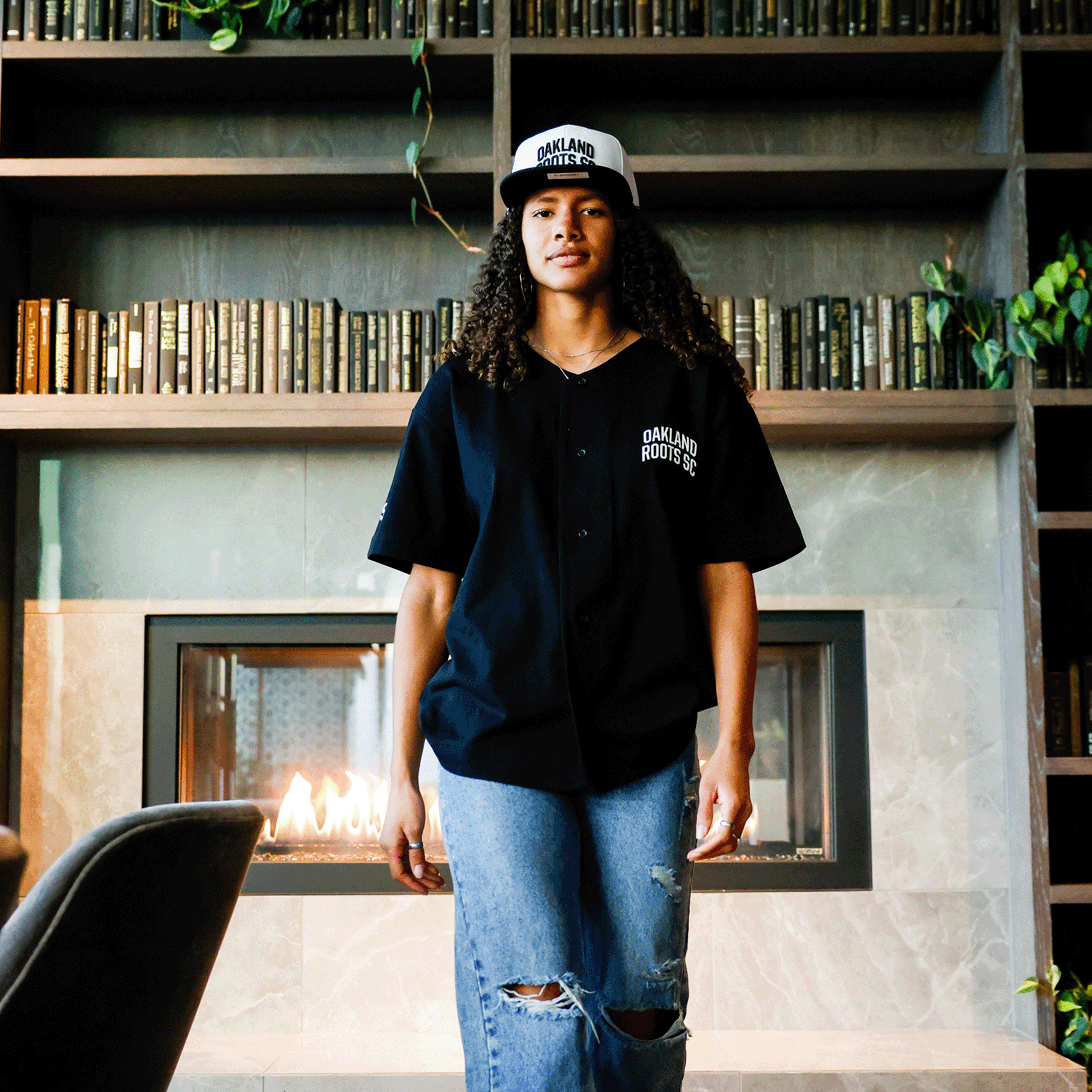 Oakland Roots SC Heavy Button-up Baseball Jersey