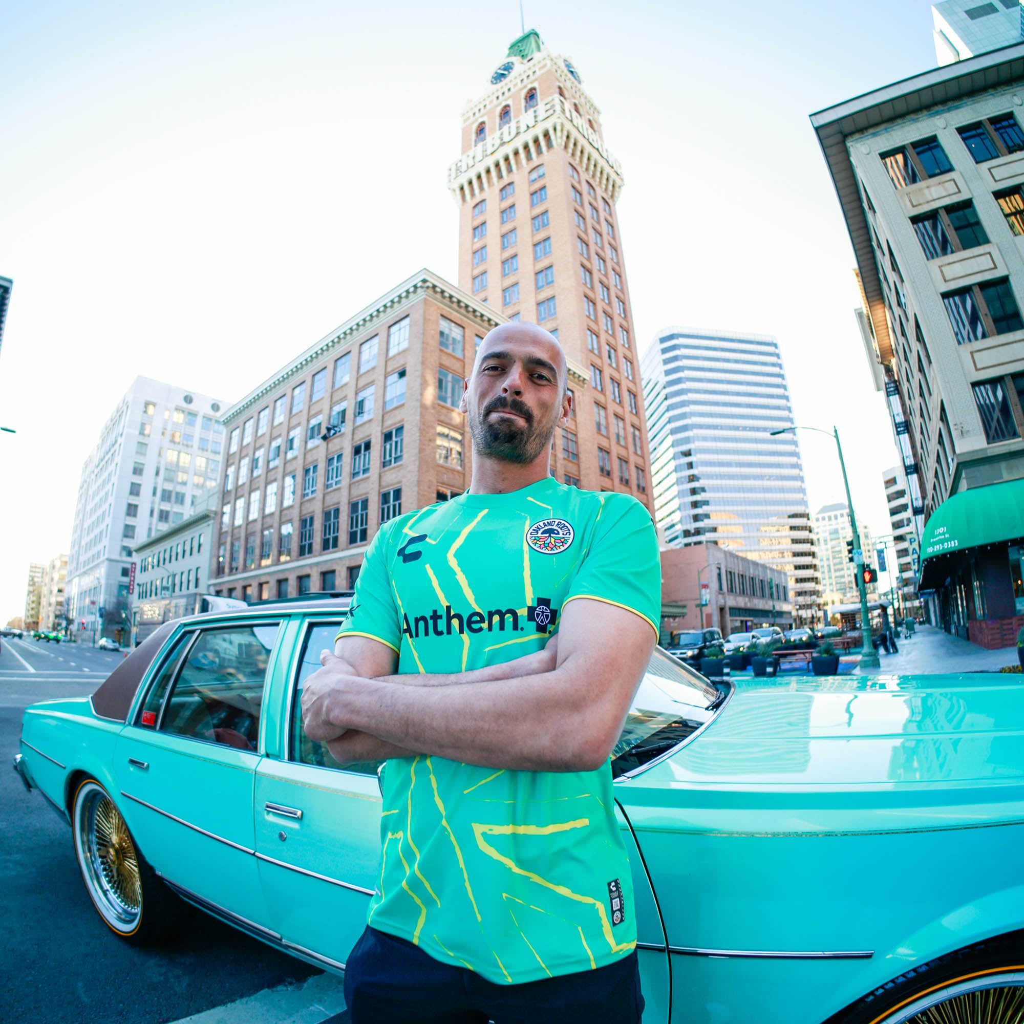 Unisex Oakland Roots SC Goalkeeper Kit ft. Anthem Blue Cross